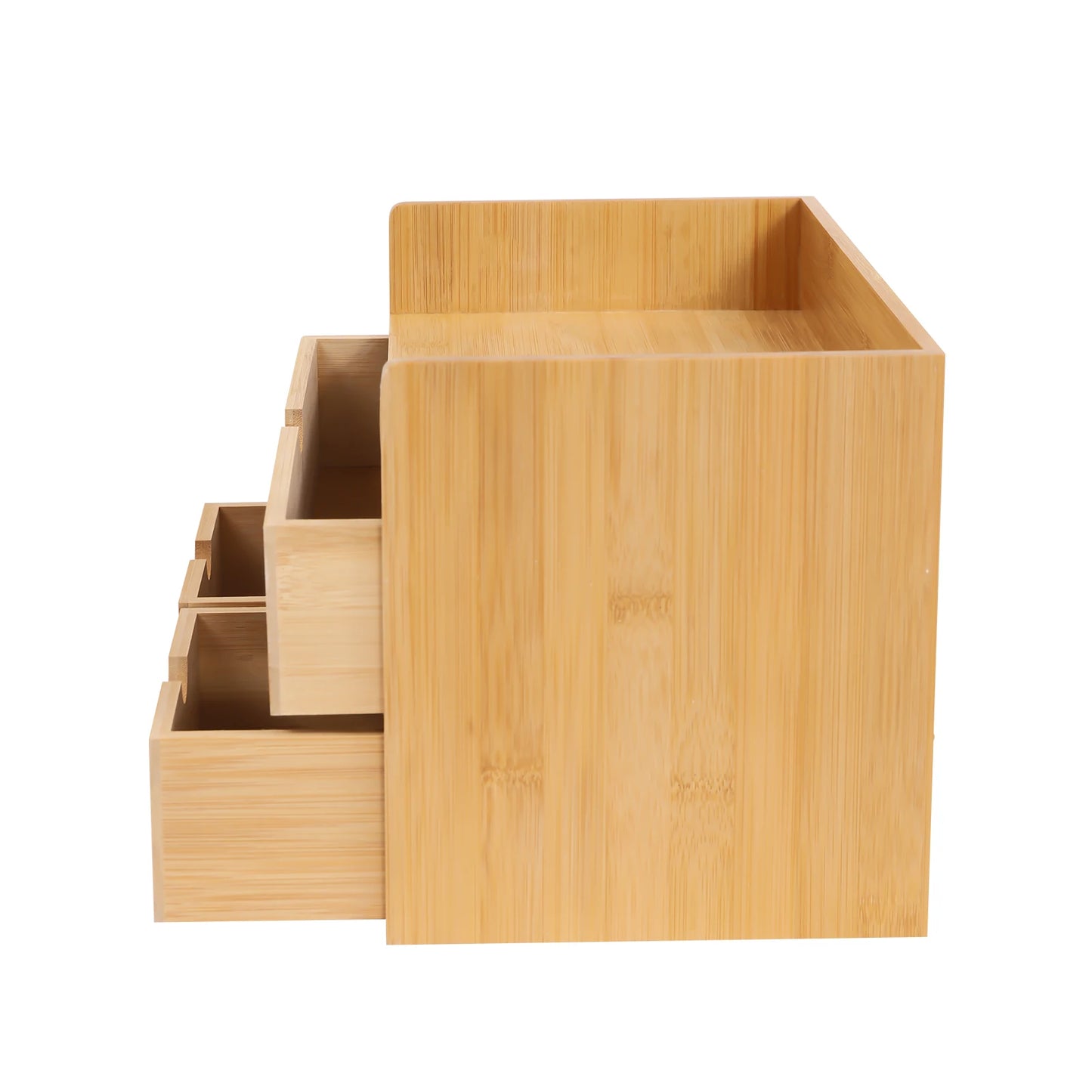 Bamboo Desk Organizer, with 3 Drawers, Tabletop Cosmetic Storage Desk Organizer, Simple Design, Home Office NEW