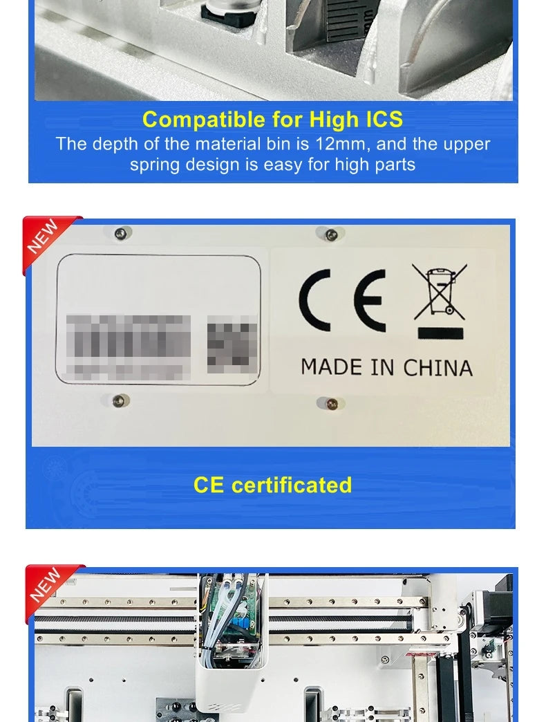 Q2S Dual 6 Heads 54 Bits Full Vision Desktop Automatic SMT Pick and Place Machine Chip Mounter
