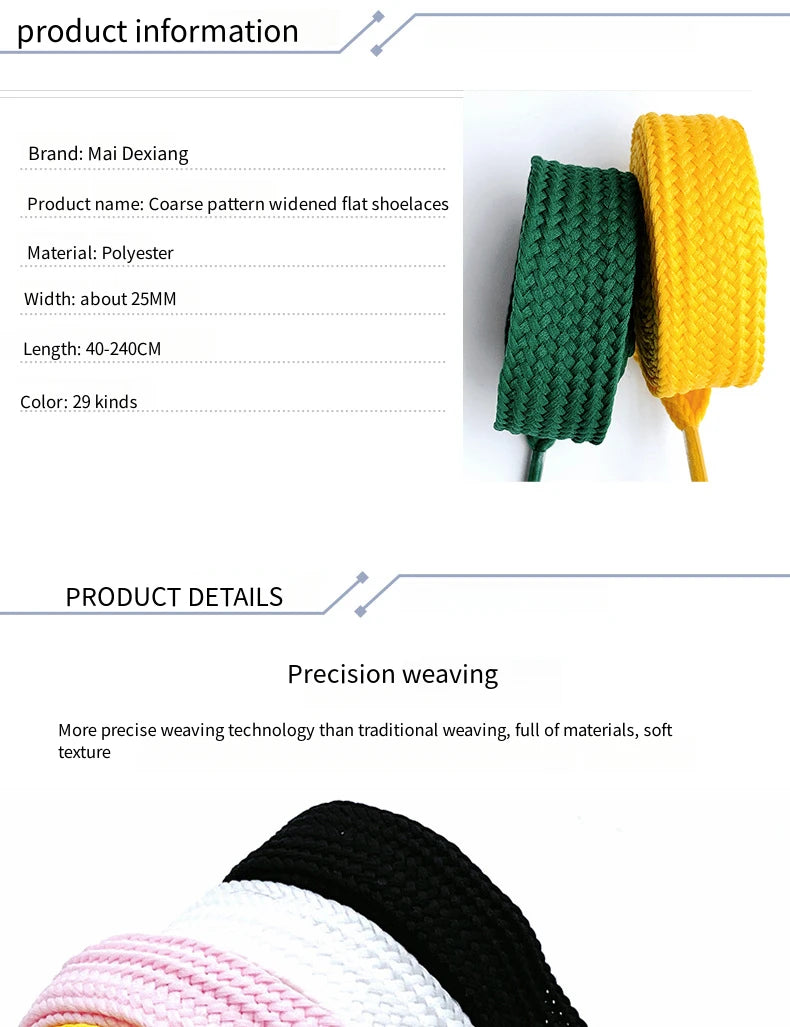 2cm Wider Flat Shoelaces New Casual Sneakers Laces for Shoes Fashion Rope Shoelace 100/120/140/160CM Shoes 1Pair Good