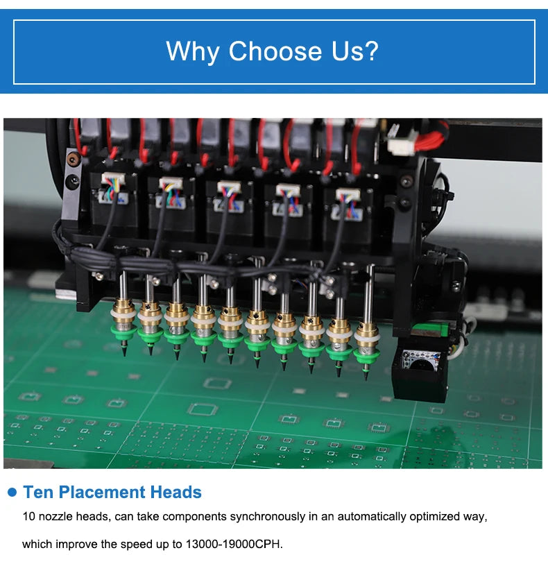 2024 New Model SMT1010 SMD Pick and Place Machine Surface Mount Robot LED Electronic Components Light Making 10 Heads