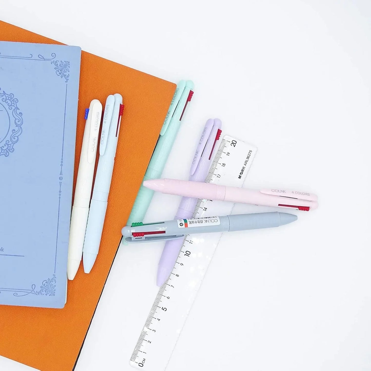 Multi-color ballpoint pen 0.5, 4-in-1 color pen fine points, Ballpoint pen Gift Pen Planner Diary, various inks, 6 counts