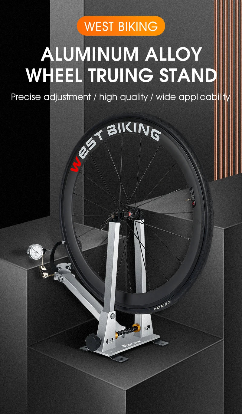 WEST BIKING Bicycle Wheel Truing Stand With Dial Indicator Gauge Tire Adjustment Rims Wheel Set MTB Road BMX Bike Repair Tools