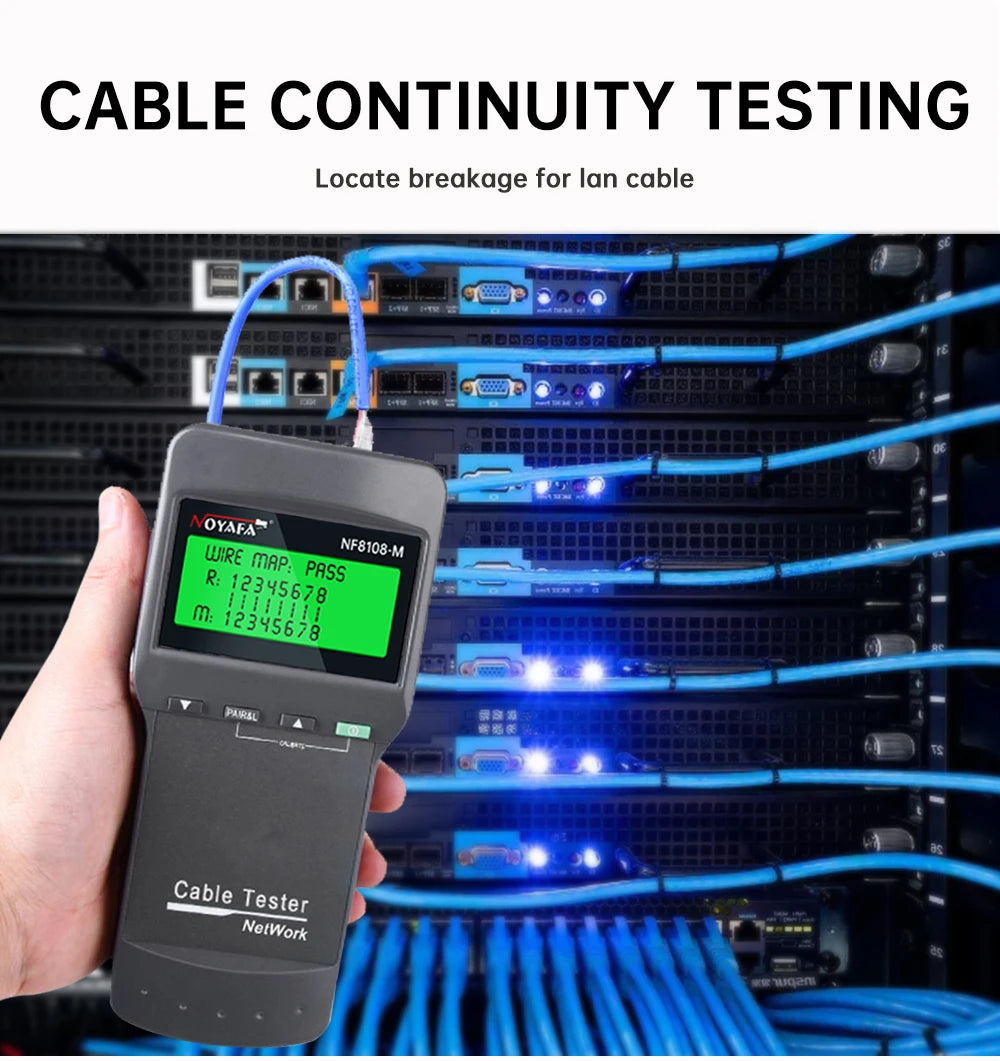 NOYAFA new NF-8108M network cable tester professional rj45 tester Measure Length Cabl Multifunctional poe Network Tools