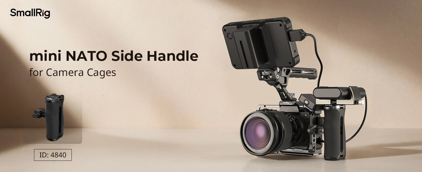 SmallRig mini NATO Side Handle Left and Right Changeable Vertically Adjustable to 43mm Side Handle Load 6kg 4840
