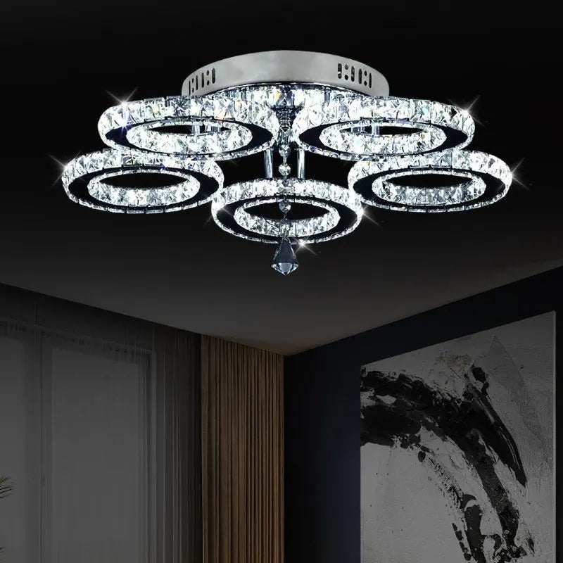 Modern Crystal Ceiling Chandelier Lamp for Living Room Pendant Light Home Art Decora Lustre Ceiling Luminaire For Dining Bedroom