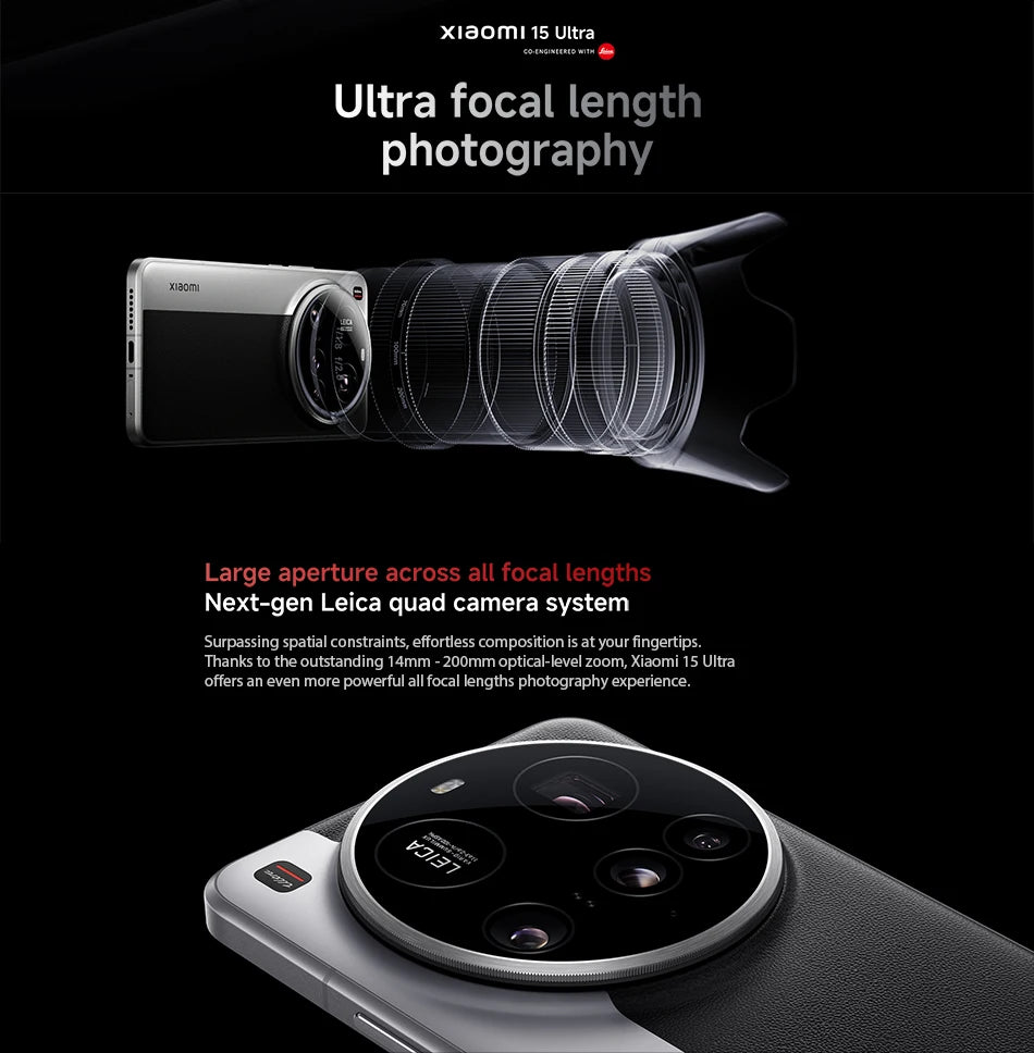 China Version Global ROM Xiaomi 15 Ultra Smartphone Snapdragon® 8 Elite AMOLED Leica 200MP Ultra Telephoto 90W HyperCharge IP68