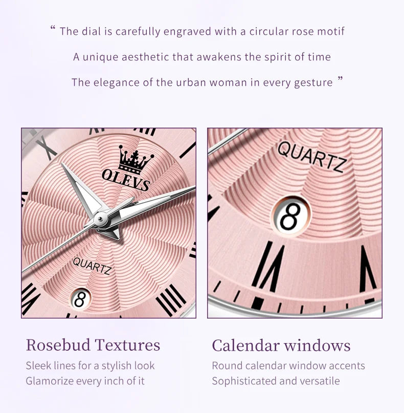 OLEVS 5608 Women Watch Luxury Brand Quartz Watch Roman Scale Waterproof Luminous Calendar Watch Elegant Women Watch Reloj Hombre