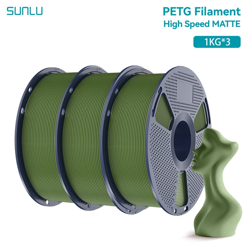 SUNLU 3KG High Speed Matte PETG Filament 1.75mm 1kg Spool (2.2lbs) High Speed Printing Filament Fit Most FDM Printer