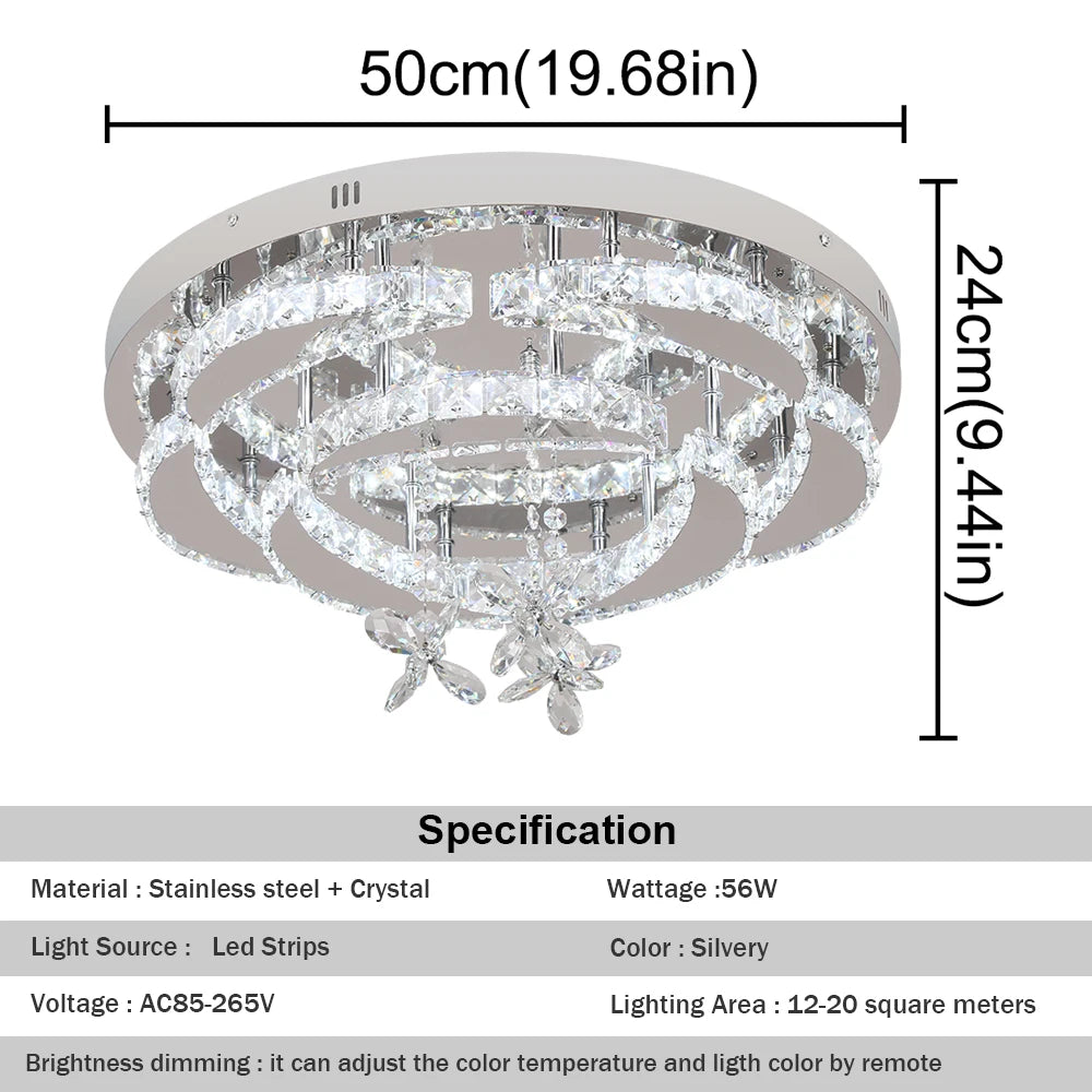VETRULUS Luxury K9 Crystal Chandelier Modern Ceiling Lamp Led Living Dining Room Decor Pendant Light Dimmable Lustre Home