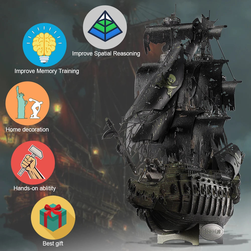 Piececool Model Building Kits The Flying Dutchman 3D Puzzle Metal DIY Set Jigsaw for Adult Gifts