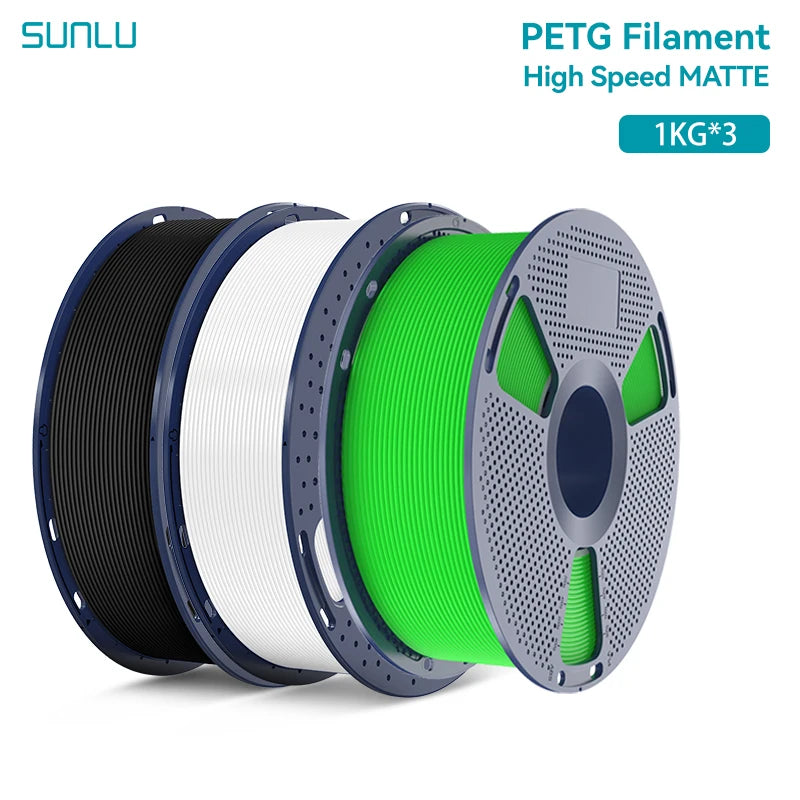 SUNLU 3KG High Speed Matte PETG Filament 1.75mm 1kg Spool (2.2lbs) High Speed Printing Filament Fit Most FDM Printer