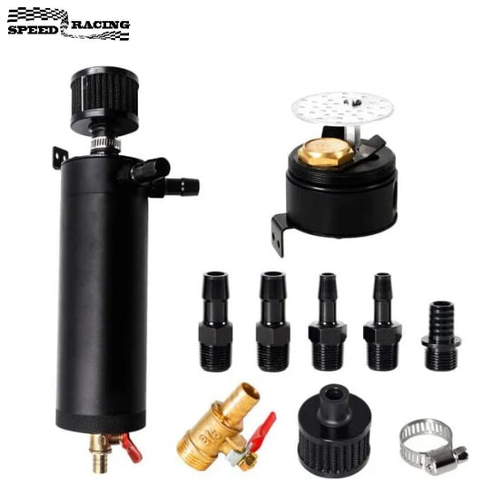 Universal 750ML Oil Catch Can Kit Oil Separator Large Baffled Reservoir Tank New