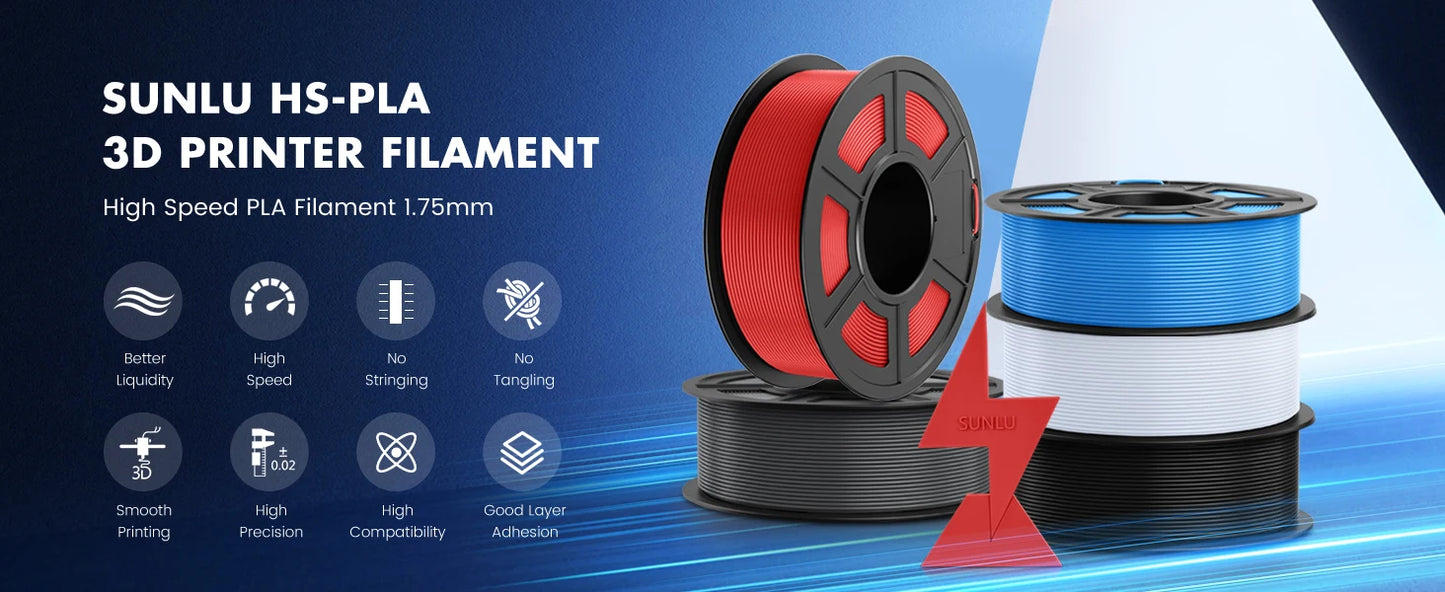 SUNLU 5KG 3D Filament PLA+/PLA+2.0/AntiString PLA /PLA Meta/High Speed PLA Filamnet 1.75mm 1KG Filament for 3D Printer& 3D Pen