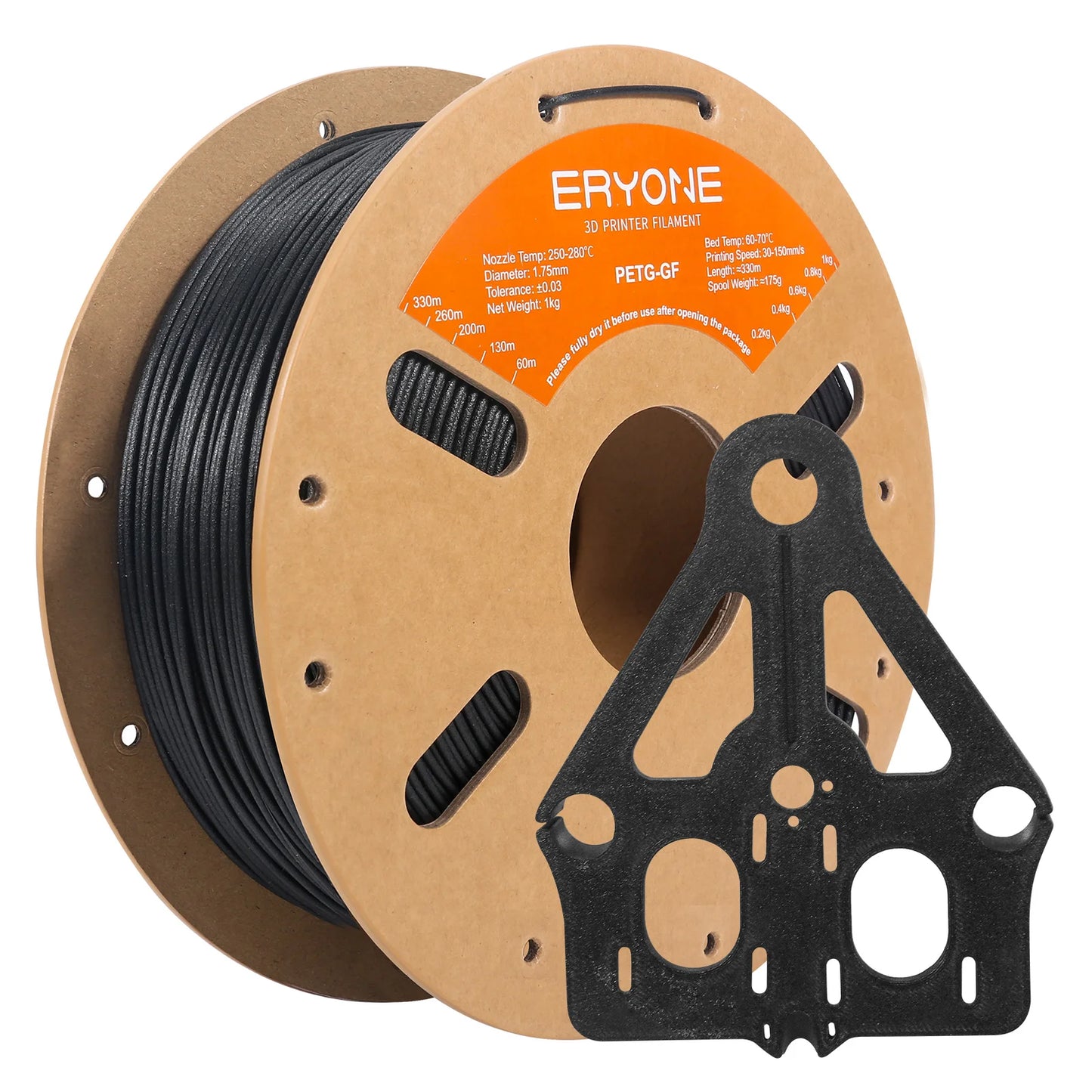 ERYONE 1.75mm PETG GF 3D Printing Filament 1kg Spool Glass Fiber Reinforced for Stronger Prints High Tensile Strength