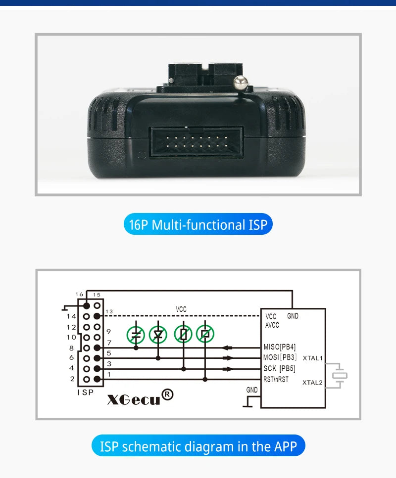 XGecu NEW T48 (TL866-3G) Programmer Support 34000+ ICs for SPI/Nor/NAND Flash/EMMC BGA/TSOP/SOP/PLCC + 14 parts