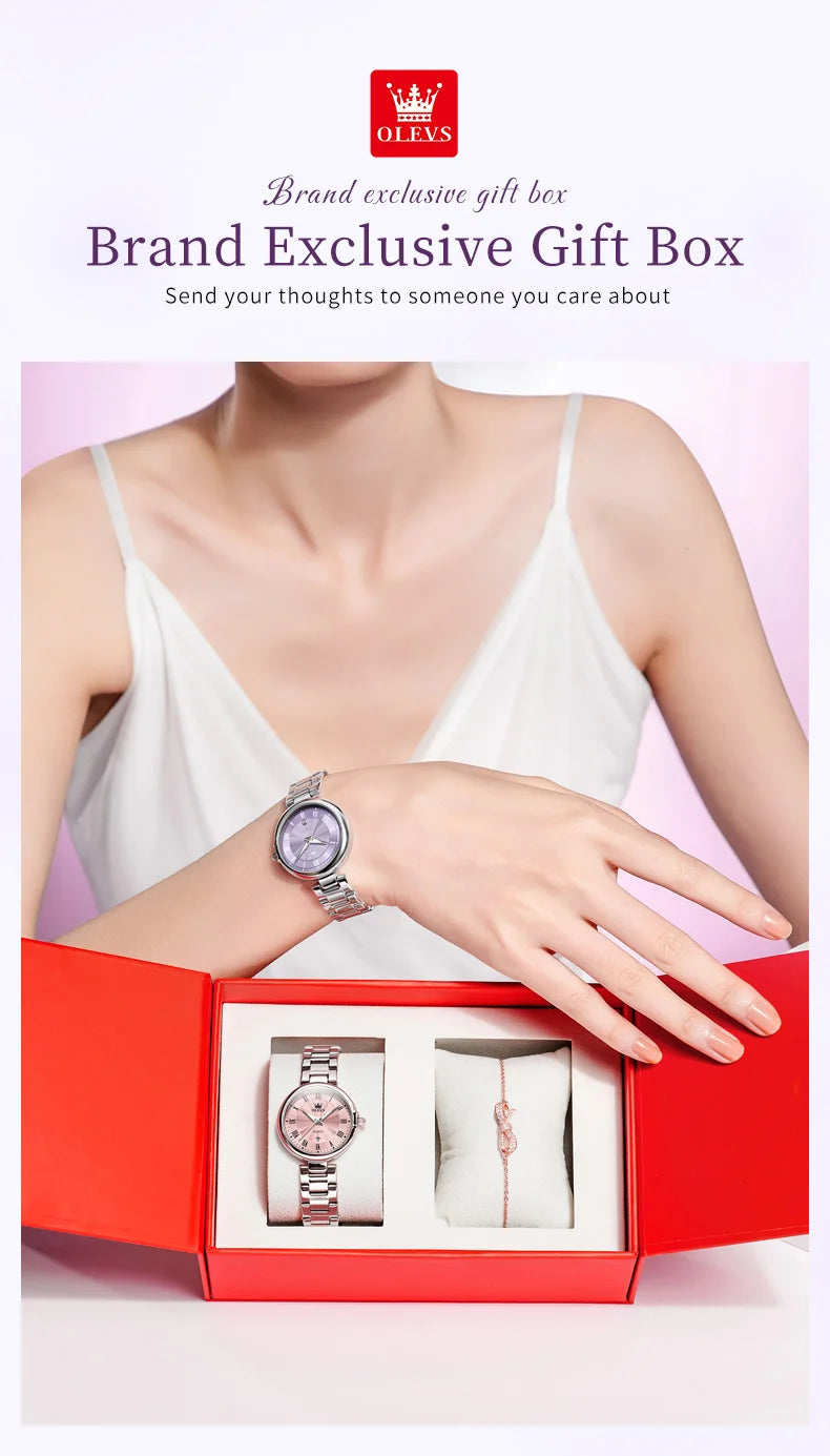 OLEVS 5608 Women Watch Luxury Brand Quartz Watch Roman Scale Waterproof Luminous Calendar Watch Elegant Women Watch Reloj Hombre