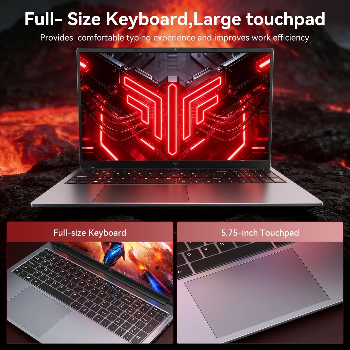 KAMRUI Laptop 17.3" Ultar Slim AMD Ryzen 3 4300U 16GB DDR4 512GB M.2 SSD Max 3.7GHz Radeon 4K 1920P FHD Win11pro Wifi5 Notebook