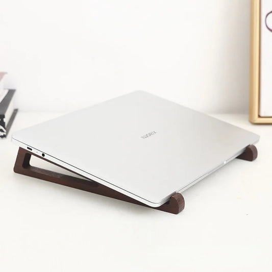 1pair Bamboo Laptop Stand Adjustable Desktop Riser Portable Computer Cooling Holder for Notebook Tablet Reading Desk Organizer