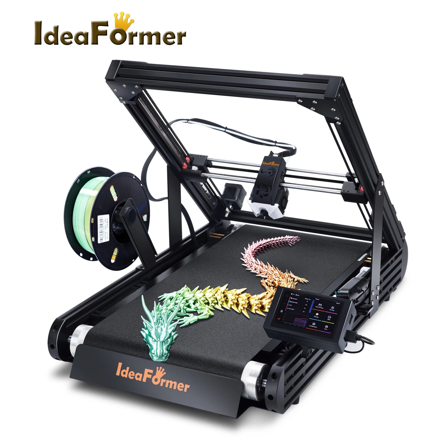 3D Printer IdeaFormer IR3 V2 Infinite Z-Axis Steel Conveyor Belt 250×250×∞mm With Extended Tray Klipper Firmware Auto Leveling