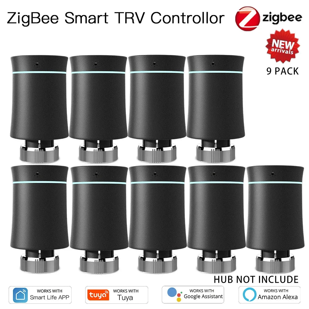 MOES ZigBee3.0 TRV New Radiator Actuator Valve Tuya Smart Programmable Thermostat Temperature Heater Alexa Voice Control