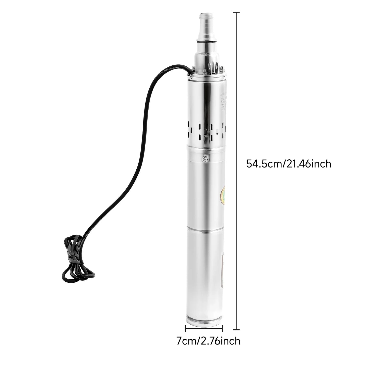 24V DC Submersible Well Pump for Solar System Stainless Steel 65m Deep Water Pump Pure Copper Motor 370W 2m³/h Flow for Farm