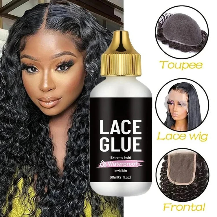 60ml/2fl.oz Waterproof Wig Lace Glue - Strong Hold, Invisible, Quick Dry & Easy Removal - No Odor Adhesive for All Wigs 2026