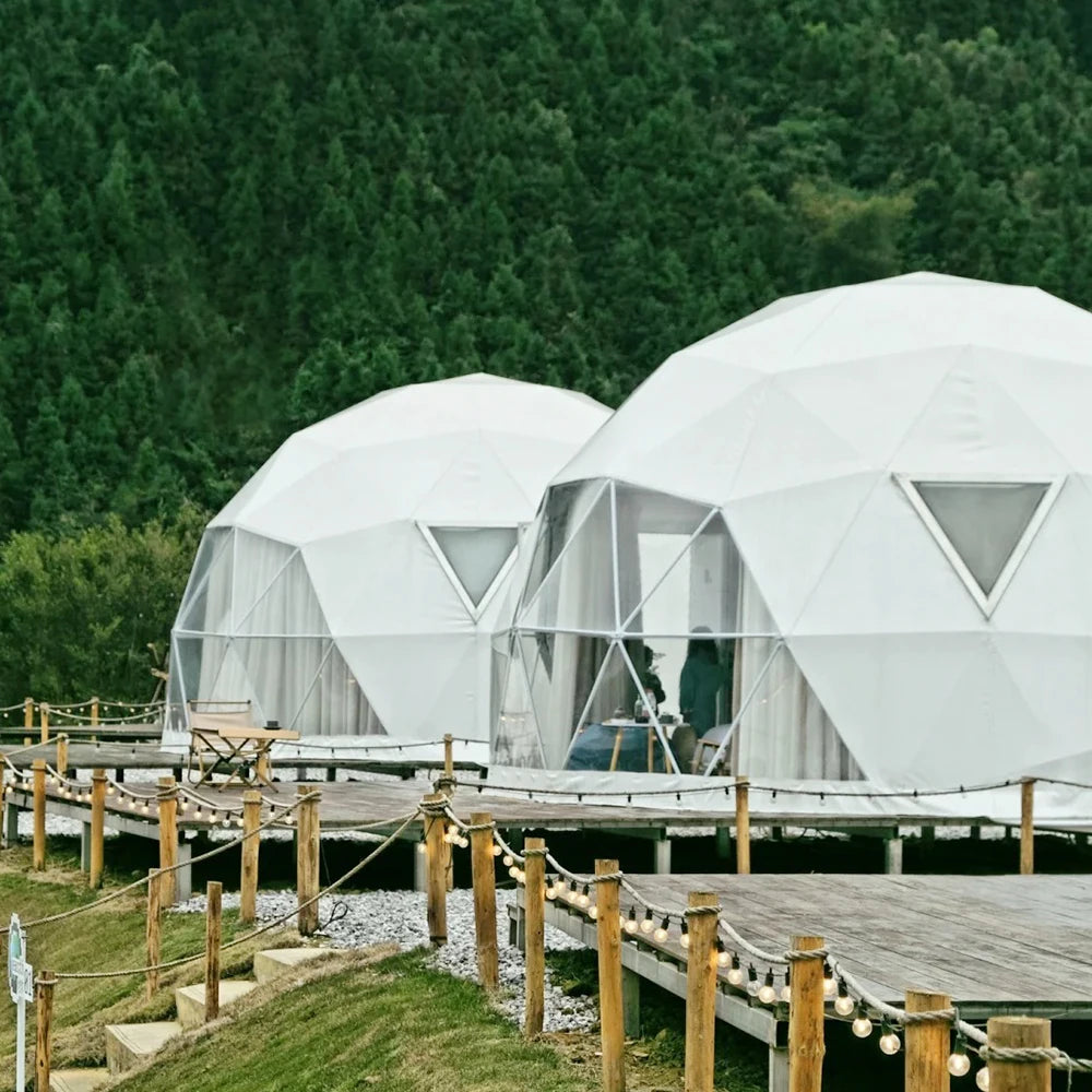 Luxury Geodesic Dome Tent for Glamping Outdoor Waterproof Insulated Camping Pod Hotel Bubble House with Clear Window