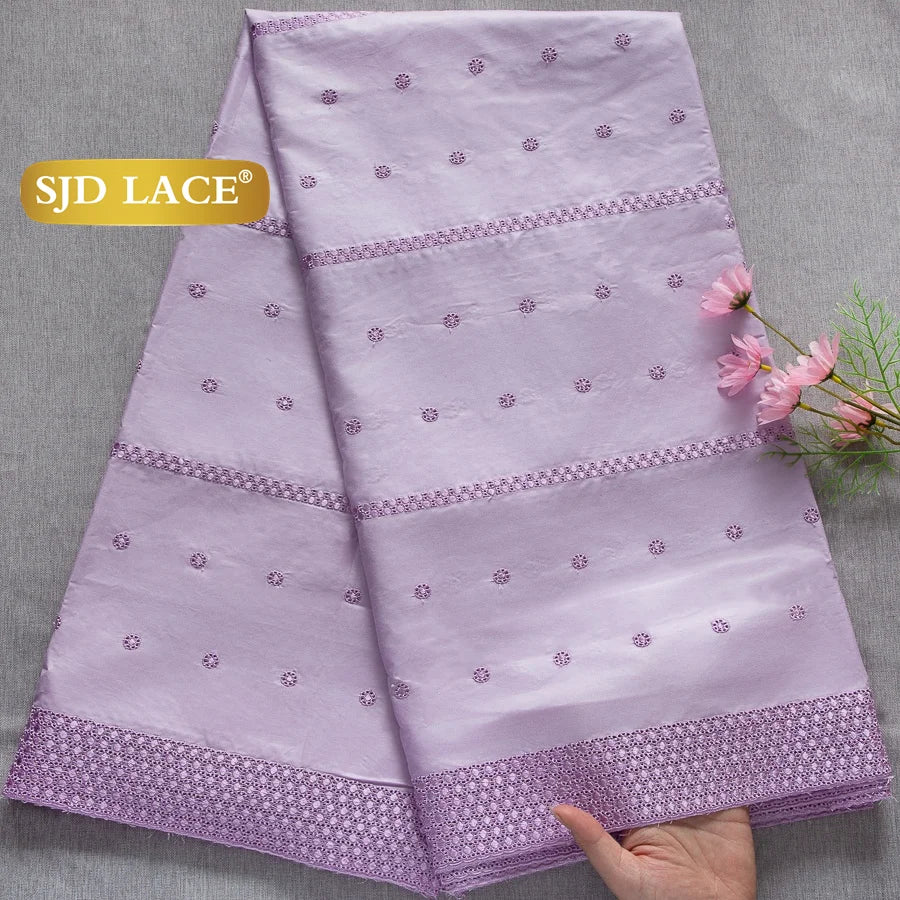SJD LACE Swiss Voile Lace Fabrics Dubai African Cotton 5 Yards 2026 Latest African Nigerian Cotton Lace for Dresses Sew 4662