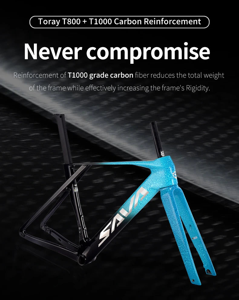 SAVA New Blade SLR8 C60 Carbon Fiber Road Bike, 700C Adult DI2 Bike with SHIMANO ULTEGRA Di2 R8170 Components High-End Race Bike