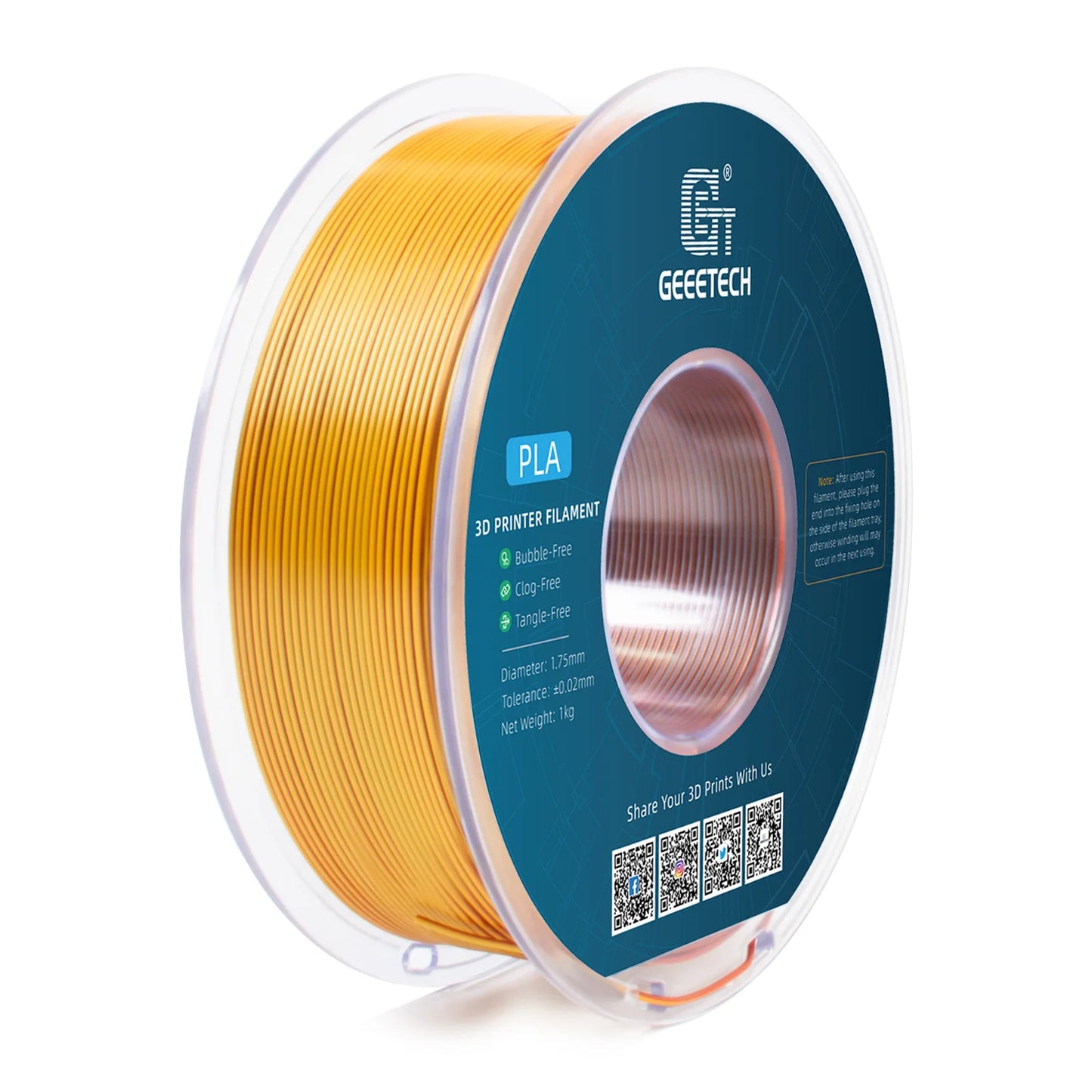 Geeetech 5Kg Three Tri Color Silk PLA Filament , 3D Filament 1,75 mm Spool Wire  (+/-0.03mm) Vacuum packaging, special color