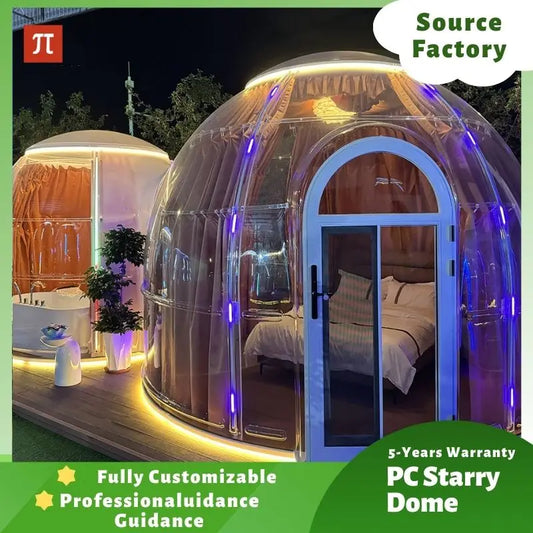 4meter + 2.7meter Transparent PC Bubble House Dome Tent Geodesic Igloo Round Clear House Catering Cabin Hotel Resort Luxury Camp