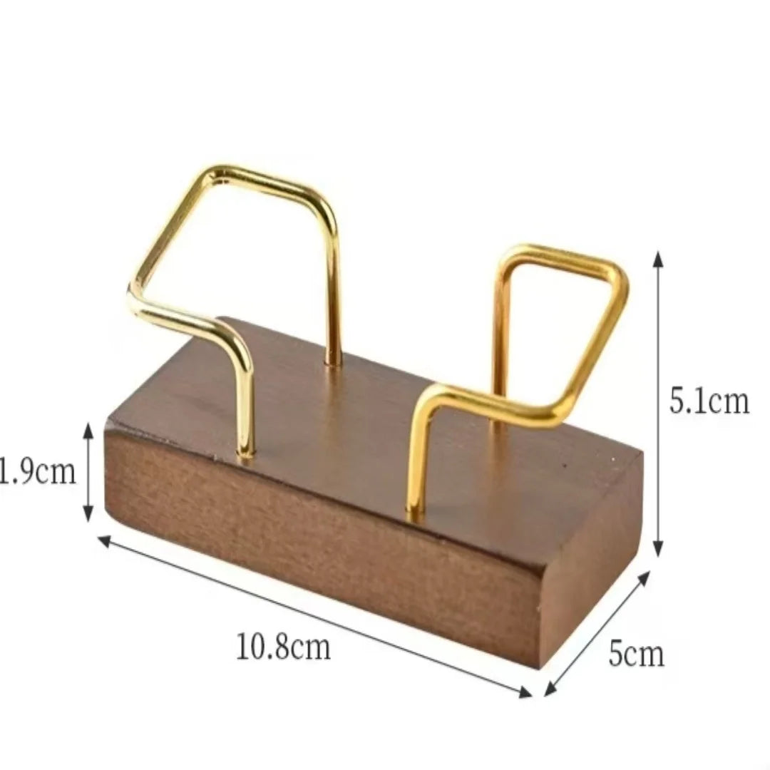 Premium Business Card Holder|Desk Organizer,Holds Multiple Cards, Desktop Accessory,Durable Construction,Recycled Wood&Metal
