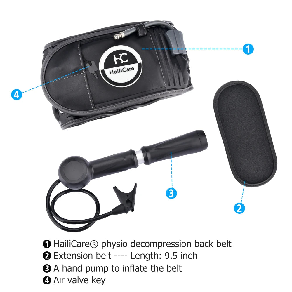 Inflatable Lumbar Waist Belt Air Decompression Back Support Health Care Spine Traction Back Massage Brace Hand Pumb Waist Strap