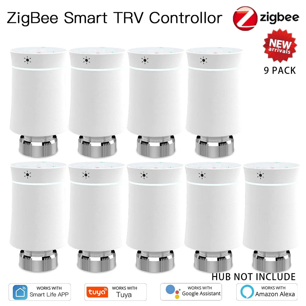 MOES ZigBee3.0 TRV New Radiator Actuator Valve Tuya Smart Programmable Thermostat Temperature Heater Alexa Voice Control