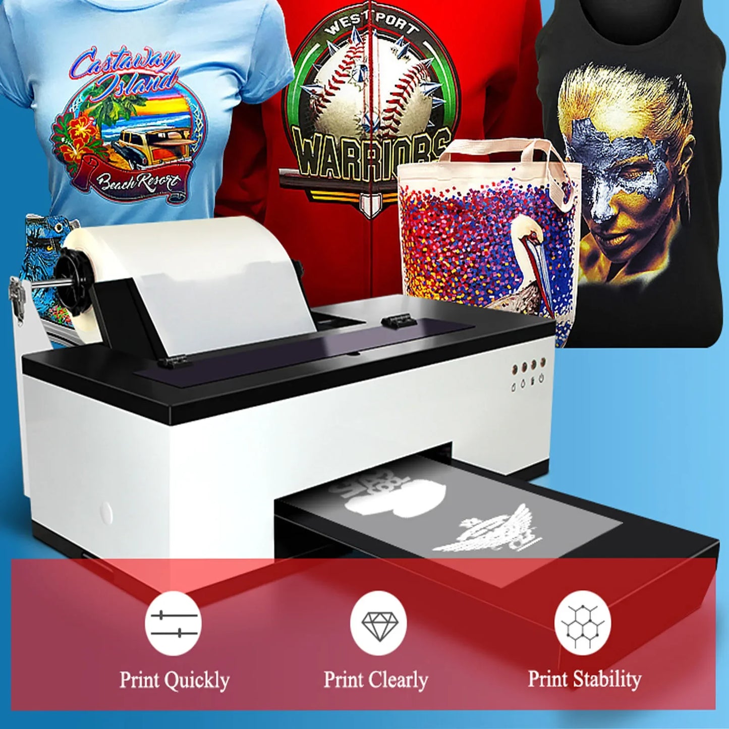 SIHAO R1390/L1800 A3 DTF Printer Oven All-in-One for T-Shirt Fabric Textile Clothing Printing DTF Transfer Film Printer Machine