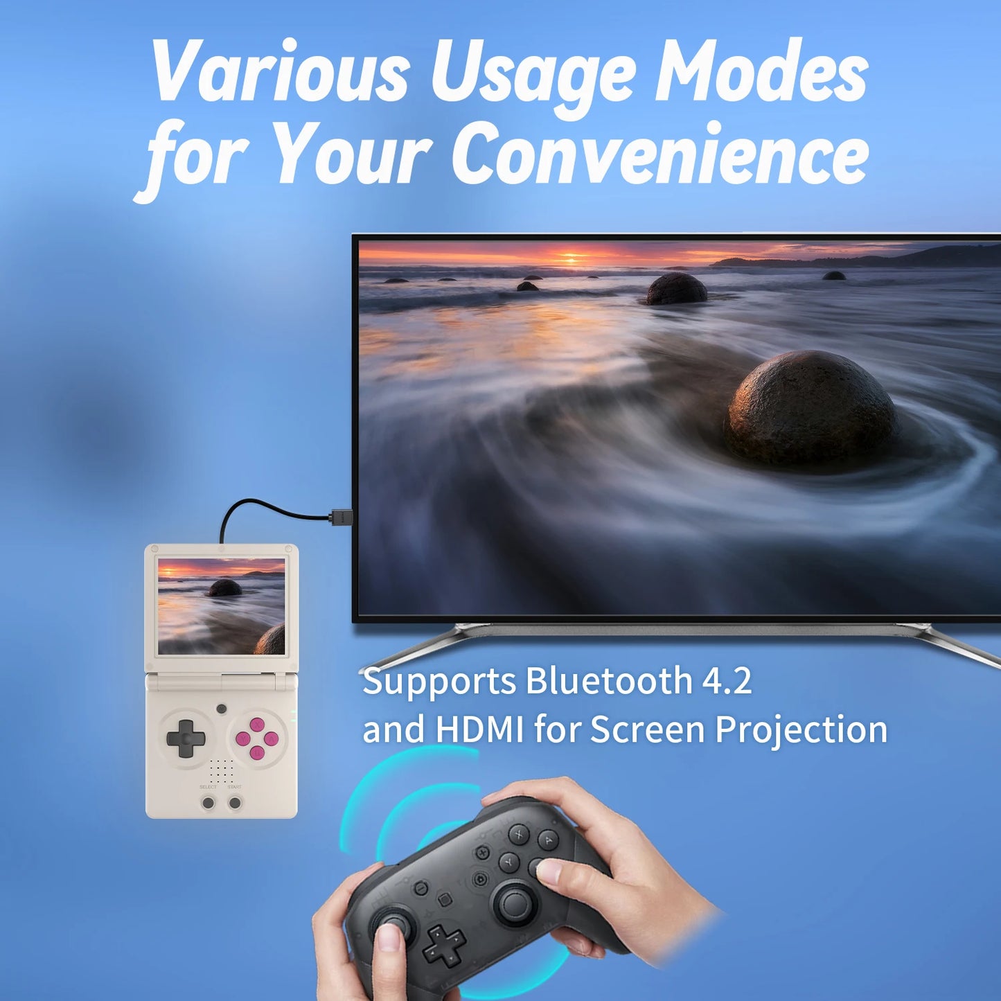 ANBERNIC RG35XXSP 3.5'' IPS Screen Flip Handheld Console Linux System HDMI-compatible TV Output  64G 5500 Games Pre-installed