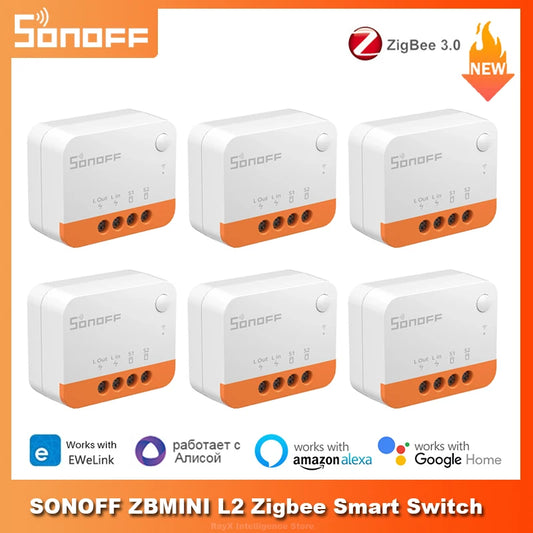 SONOFF ZBMINIL2 Smart Switch No Neutral Wire Required Smart Home 2 Way Wireless Control Work with eWeLink Alexa Google Home ZHA
