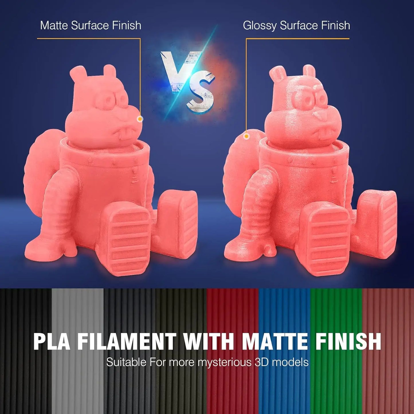 SUNLU PLA Matte 0.25kg/Roll 2KG 8 Rolls 3D Printer Fialment 8 Colors 100% Filament Lines Up Neatly For 3D Printing