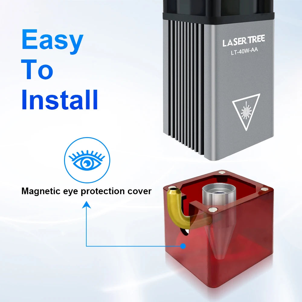 LASER TREE 10W Laser Module with Air Assist 5W Laser Engraving Head 450nm Blue TTL Laser Head for CNC Laser Cutting Machine