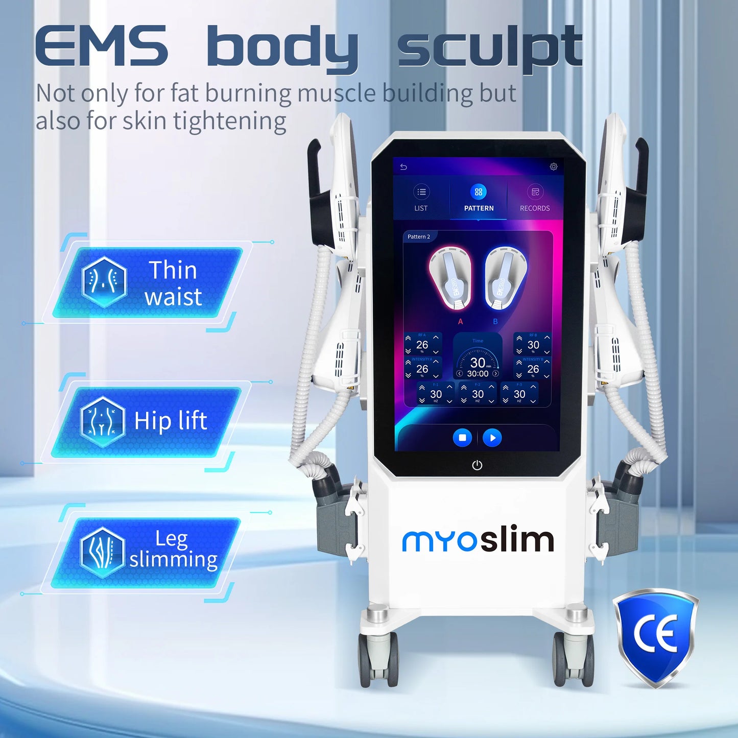 EMS Ultra Body Sculpt Mucsle Stimulator Machine with 4 handle rf Professional 6500w EMS Neo Body Shape Slimming Device