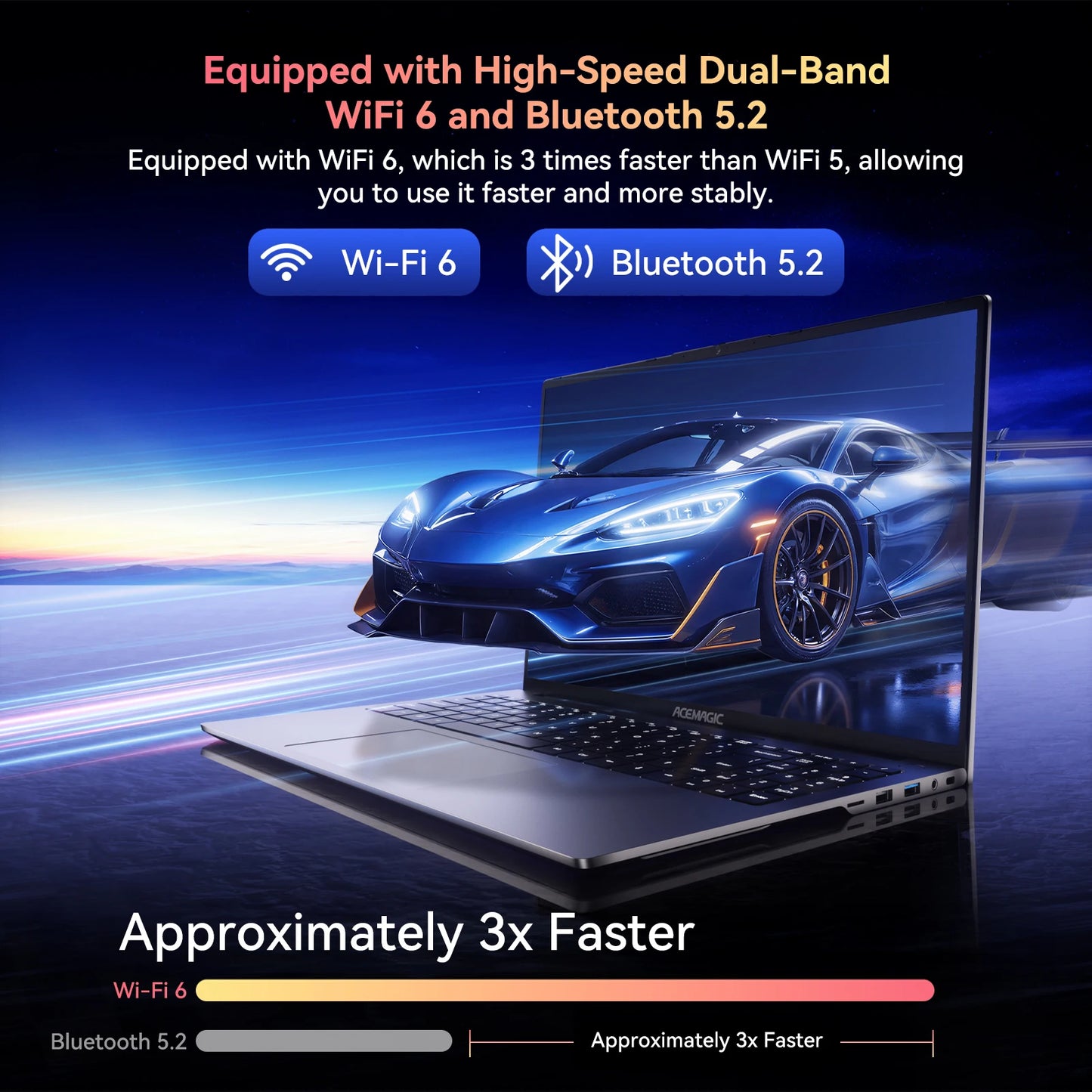 ACEMAGIC Ryzen 7 H255 Gaming Laptop 16GB DDR5 RAM 512GB PCIe SSD Upgradable 16" FHD Display 85% Screen Ratio, Expandable Storage