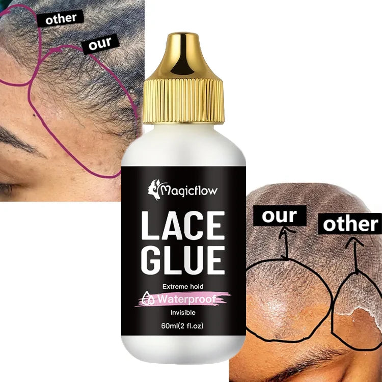 60ml/2fl.oz Waterproof Wig Lace Glue - Strong Hold, Invisible, Quick Dry & Easy Removal - No Odor Adhesive for All Wigs 2026