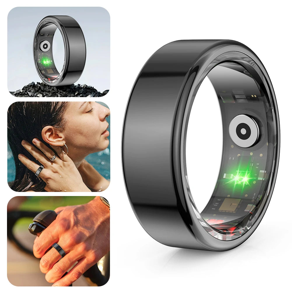 R02 Smart Ring Fitness Tracker Ring 5.0 Bluetooth-Compatible Blood Oxygen Tracker IP68 & 5ATM Waterproof for Android for IOS