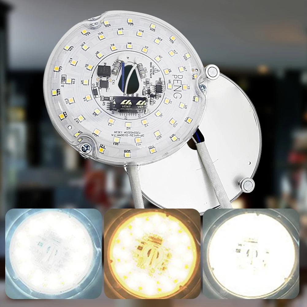 3.9/4.9/6.2 Inch 3000/4000/5000K Ceiling Fan Light Retrofit Kit Ceiling Flush Light Replacement Panel Pendant Light Round Panel