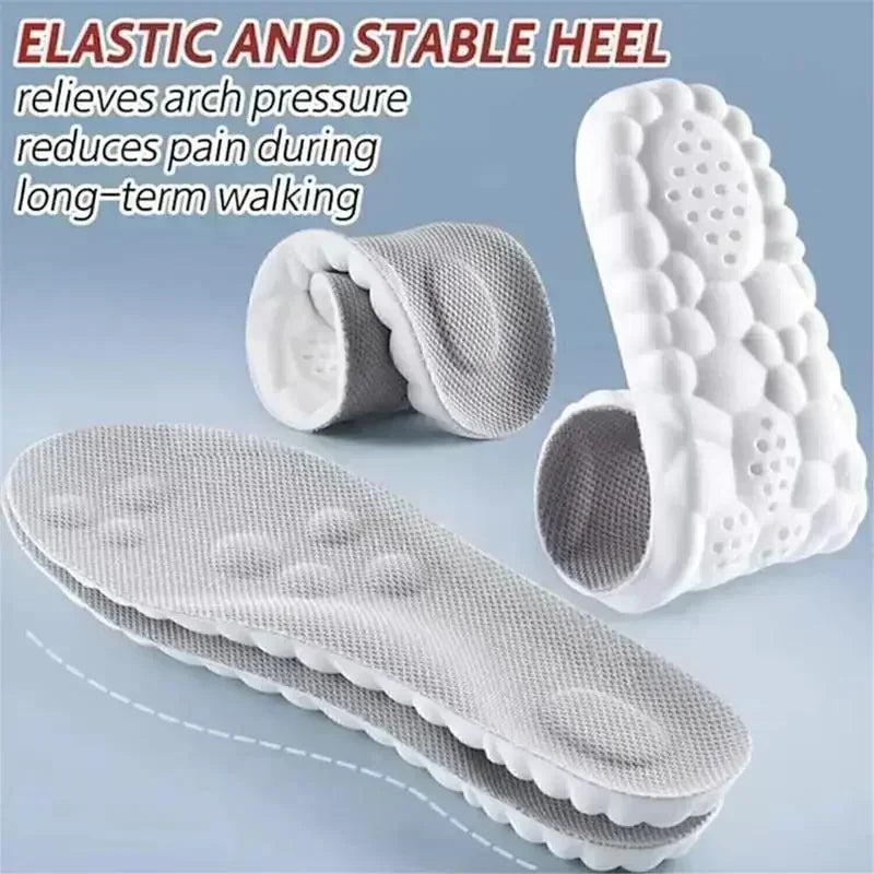 4D Cloud Air Cushion Insoles: Memory Foam Comfort + Acupressure Massage, Sweat-Absorbent Design