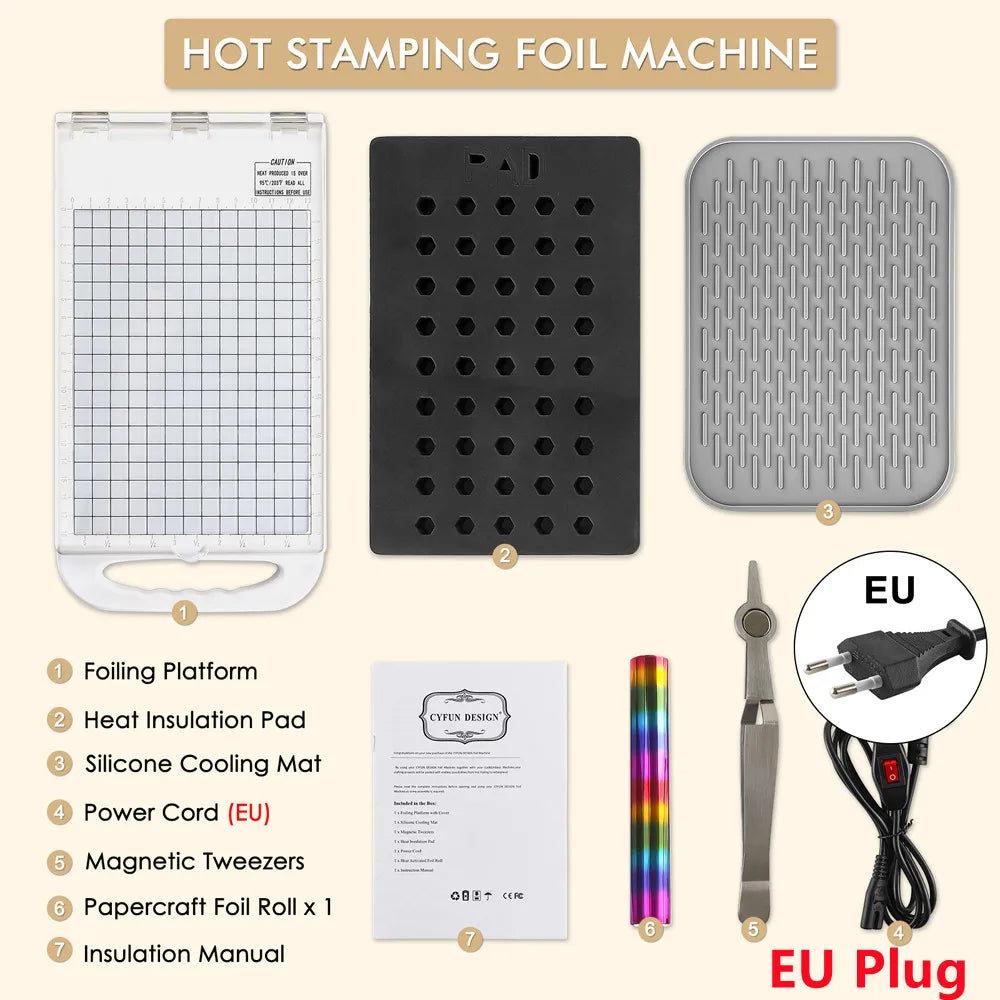 Hot Stamping Foil Machine  Hot Foil System For Card Making PET Film Transfer Hot Foil and Press Machine US EU UK Plugs