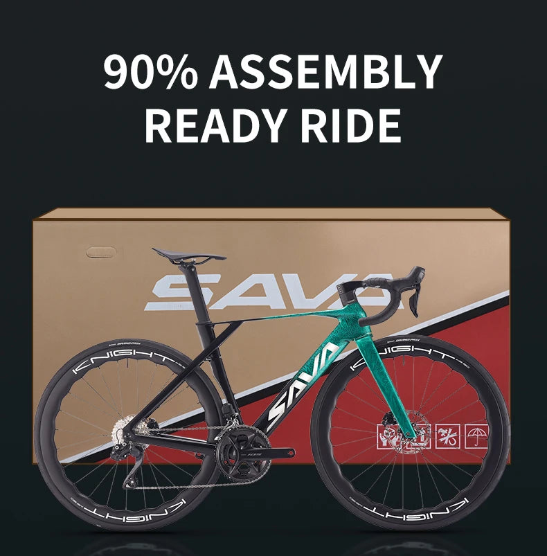 SAVA NEW Blade SLR7 C60 Carbon Fiber Road Bike, 700C Adult DI2 Bike, with SHIMANO 105 Di2 R7170 Components, Full Carbon Racing