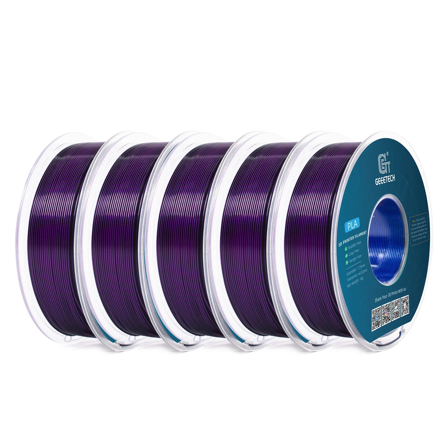Geeetech 5Kg Three Tri Color Silk PLA Filament , 3D Filament 1,75 mm Spool Wire  (+/-0.03mm) Vacuum packaging, special color
