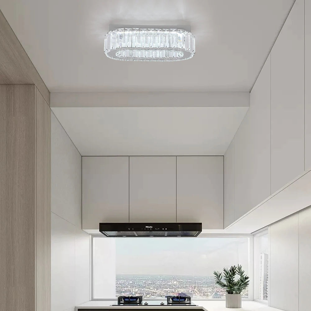 Modern Pendant Light Luxury Crystal Oval Design Led Chandelier Ceiling Lamp Nordic Hanging Fixture Living Bedroom Hotel Lustres