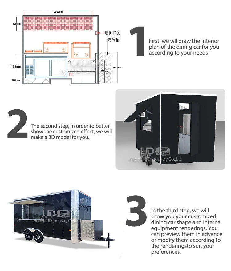 New Type Concession Food Trailer Street Selling Coffee Van Catering Cart Burgers Fries Ice Cream Bus Mobile Food Truck